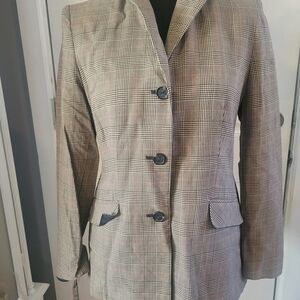Dressbarn Checkered Blazer in Black and Gray